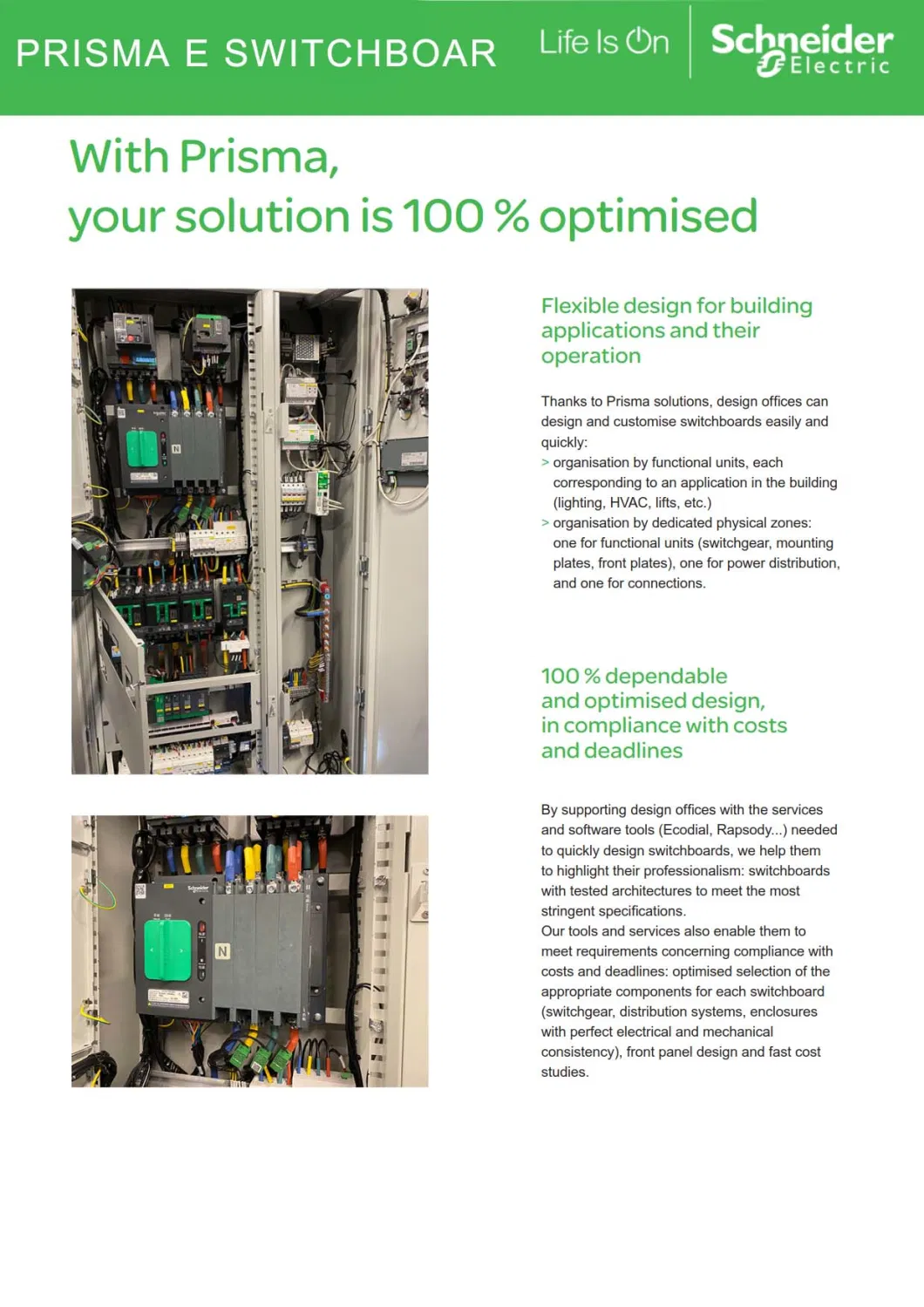 Schneider ATS Switchgear Prisma E ATS Panl 400V/440V/50Hz/60zh/100A/150A/160A/125A/200A/250A/400A/630A