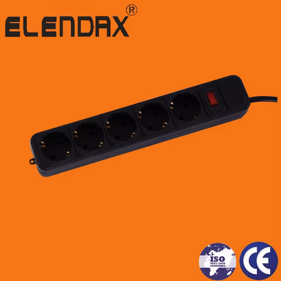 Prise de courant européenne noire avec câble d'alimentation (E2005ES