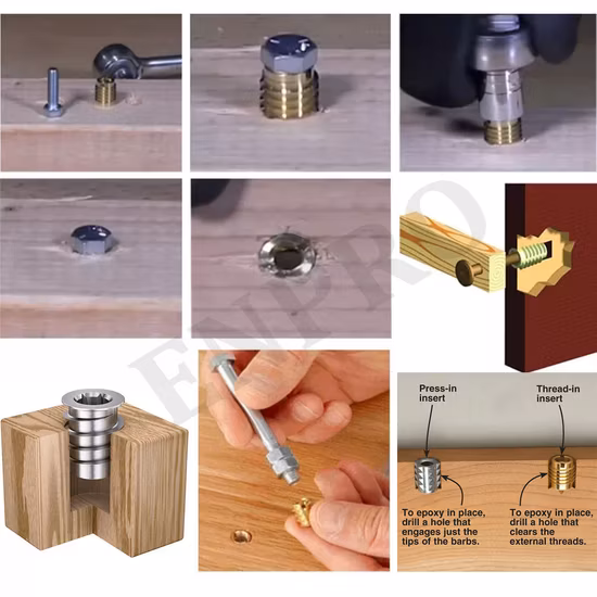 Meubles à douille hexagonale M8 écrou d'insertion de filetage avec alliage de zinc